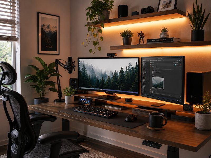 Computer workstation setup